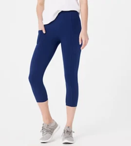 zuda Petite Z-Stretch Momentum Crop Leggings Navy  XXSP A374998 - Picture 1 of 8