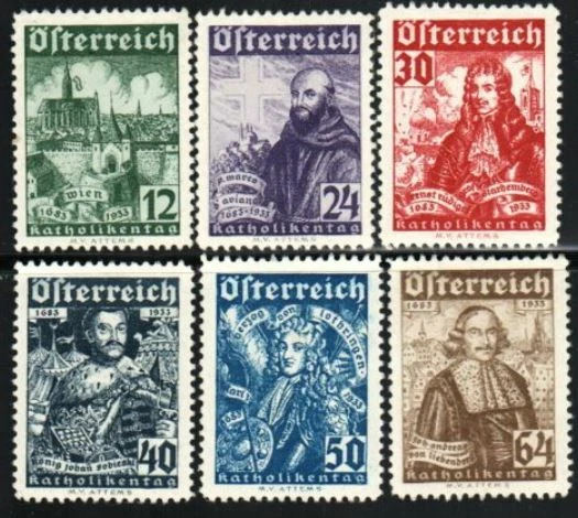 Austria Stamp B112-B117  - Pan-German Catholic Congress - Image 1 of 1
