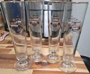 Lindemans Pilsner Beer Glasses Lot (4) Kriek Peche Apple Framboise Belgian - Bild 1 von 4