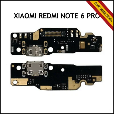 PLACA DE CARGA PARA XIAOMI REDMI NOTE 6 PRO CONECTOR MICRO USB ANTENA MICROFONO - Imagen 1 de 2