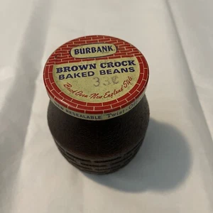 Burbank Brown Crock Baked Beans Brick Oven New England Style Jar - Picture 1 of 10