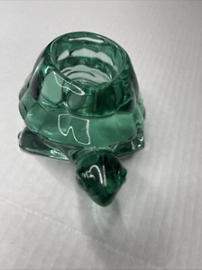 Indiana Glass Spanish Green Turtle Figurine Tea Light Votive Candle Holder - Picture 1 of 8
