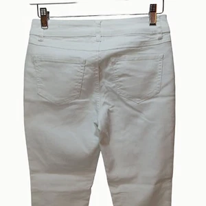 BLUE SPICE WHITE DENIM STRAIGHT TAPER LEG HIGH RISE JEANS 3 (ACTUAL 27X26.5) - Picture 1 of 13