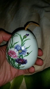 Vintage Retro Trockenblumen Keramik Diffusor Floral 3"H Eierform - Bild 1 von 3