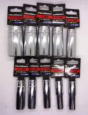 GearWrench  1/2" Drive  12-Point SAE Deep Socket (Select Size) - Image 1 of 3