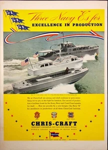 1942 Chris-Craft Excellence in Production Algonac Holland Cadillac MI Print Ad - Picture 1 of 6