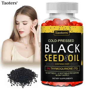 Black Seed Oil Capsules - Hair,Skin,Nails,Joint,Digestive & Immune Support - Foto 1 di 15