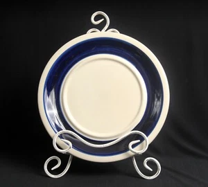 Boleslawiec Cheese Entree Plate Stoneware Poland Cobalt Blue Rim Missing Dome - Picture 1 of 4