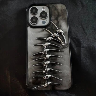Cool 3D Fishbone Pattern Phone Case For iPhone 15 Pro Max 14 11 12 13 XR X Cover - Image 1 of 4