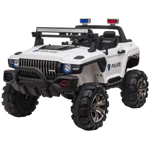 12V Kids Ride On Car Police Truck RC Remote Control w/LED Lights MP3 White - Picture 1 of 11