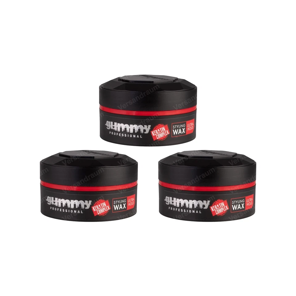 3x Fonex Gummy Styling Wax Rot Ultra Hold 3er Set (450ml) Haarwachs Haarwax - Bild 1 von 4