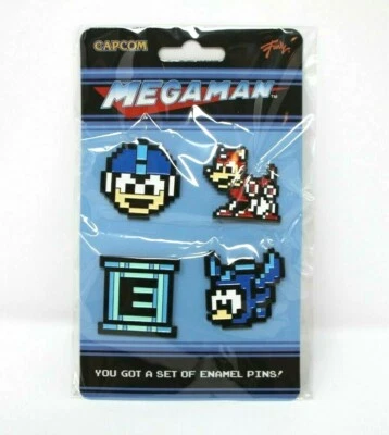 Mega Man Pin Set, Set of 4 Pins Loot Crate Mega Man Beat Rush E Tank Enamel Pins - Image 1 of 2