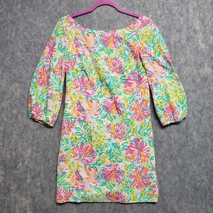 Lilly Pulitzer Dress Womens 0 Little Lilet Cindy Silk Blend Floral V Back Lined - Picture 1 of 14