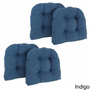 19-inch U-Shaped Micro Suede Tufted Dining Chair Cushions (Set of 4) Indigo - Picture 1 of 1