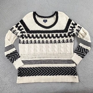 American Eagle Sweater Womens Large Light Stone Blue Cable Knit Nordic - Picture 1 of 23