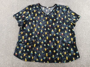 Minions Rise Of Gru Scrubs Top schwarz 3XL Allover-Druck V-Ausschnitt Polyestermischung - Bild 1 von 10