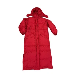 De Colección Años 90 Eddie Bauer Mujer Largo Plumón de Ganso Acolchado Puffer Abrigo Chaqueta Con Capucha S - Imagen 1 de 4