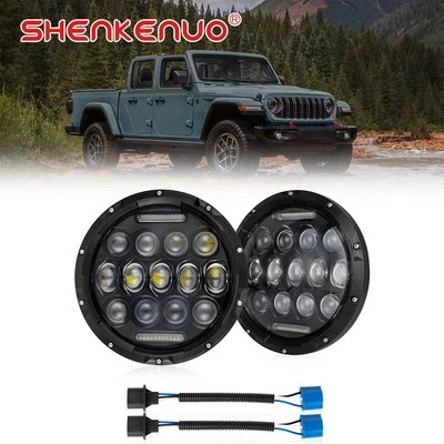 Faros LED halo redondos DRL 2x de 7 pulgadas para Jeep utility Wagon 1956-1959 1963 Foto 1 de 4