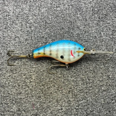 Bagley’s Divin’ B3 DB3 Vintage Latón Crankbait 3" - 7C4 Azul Cangrejo de río Blanco Foto 1 de 4