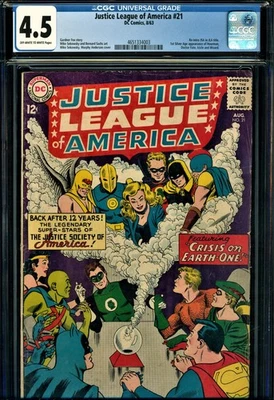 LIGA DE LA JUSTICIA DE AMÉRICA #21 CGC 4.5 1ª S.A. APLICACIONES DE HOURMAN, DR. DESTINO Y MÁS Foto 1 de 4