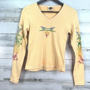 Camisa Harley Davidson Mt McKinley Denali Park Alaska manga larga cuello en V para mujer M - Imagen 1 de 12