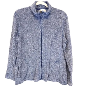 Stan Herman size M Full zip blue fleece jacket - Picture 1 of 7