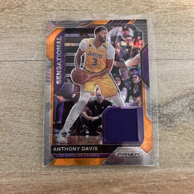 2020-21 Panini Prizm Sensational Swatches Orange #16 Anthony Davis Jersey Foto 1 de 3