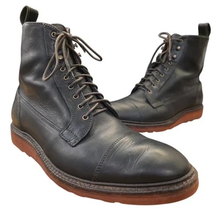 ALLEN EDMONDS Eagle County Herren 9 Schwarz Leder Kappe Zehe Stiefel Hergestellt in den USA - Bild 1 von 8