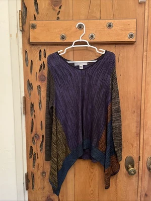 Curio New York Colorful Purple Wool Blend Sweater Soft Textured Knit - Image 1 of 4