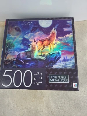Lámina rompecabezas Wolves Howling to the Moon 500 piezas, 24"x18" Foto 1 de 2