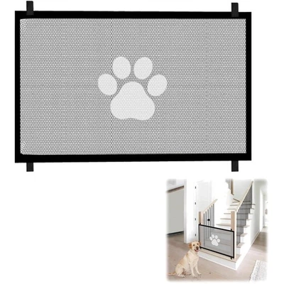 Treppenschutzgitter Hund Katze, tragbar, ohne Bohren, 110x78cm, Schwarz - Bild 1 von 2