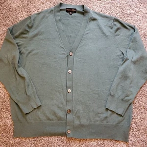 Brooks Brothers Supima Cotton Knit Cardigan Sweater Mens 2XL/XXL Green - Picture 1 of 7