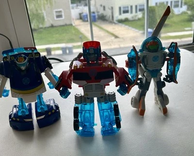 3 Playskool Heroes Transformers Rescue Bots - Optimus Prime,  Chase, & Blade - Image 1 of 4