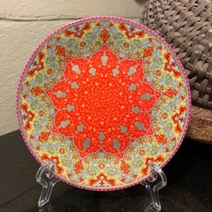 Philippe Deshoulieres Limoges Dhara rot 6" Brot & Butter Teller mit Etikett makellos - Bild 1 von 9