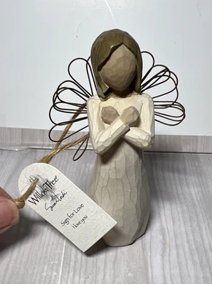 Willow Tree "Sign For Love I Love You" Angel Figurine By Susan Lordi 26110 2003 - Image 1 of 4