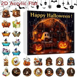 Halloween 2D Reading Ornament Set Halloween Reading Ornament Calendar Ornament - Picture 1 of 16