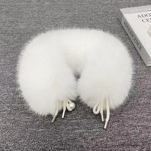 1x abnehmbarer Kunstfell Schal Jacke Mantel Kragen Halswärmer Pelzkragen Schal - Bild 1 von 28