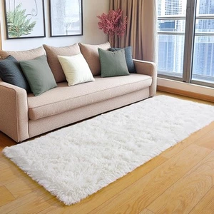 Runner Rugs for Bedroom, 2x6 Soft Fluffy Shaggy Cream White Rug Fuzzy Shag Pl... - Picture 1 of 7