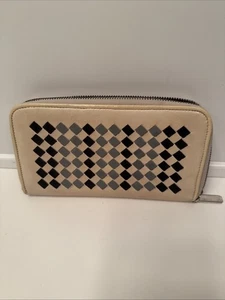 Seltene schwarz/graue Bottega Veneta Geldbörse aus geflochtenem Nappaleder mit umlaufendem Reißverschluss - Bild 1 von 24