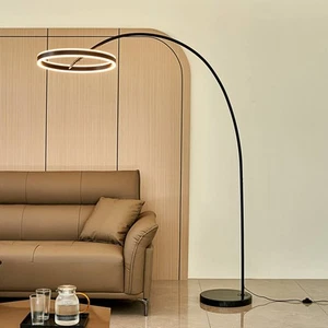 Lámpara de pie LED Lucande (lámpara de arco) 'Yekta' regulable (diseño, moderno) en negro - Imagen 1 de 7