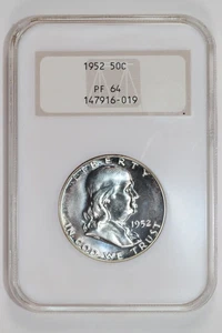 1952 PROOF FRANKLIN HALF DOLLAR NGC PR64 OLD FATTY HOLDER - Picture 1 of 2