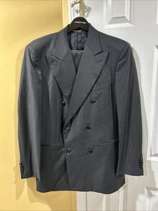Sartorio Napoli Men’s Double Breasted Black Tuxedo Suit Wool EU54 EUC - Picture 1 of 24