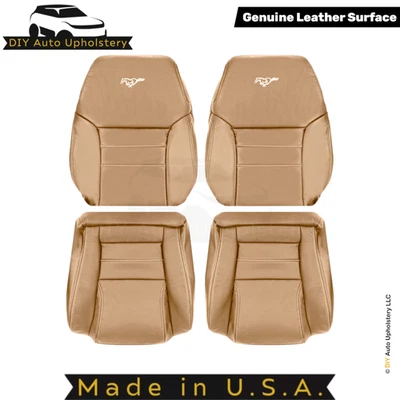 Cubiertas de asiento delanteras de repuesto de cuero genuino para Ford Mustang 1994-1998 sillín Foto 1 de 4