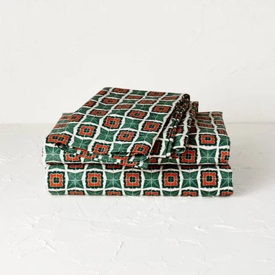 Juego de sábanas de percal de algodón estampado - Opalhouse diseñado con Jungalow Foto 1 de 4