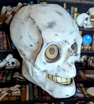 Cabeza estilo linterna esqueleto calavera inspirada en papel maché vintage 8" LEER Foto 1 de 4