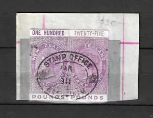 New Zealand 1880 QV Longtypes high value 100 POUNDS etc on-piece - Picture 1 of 1
