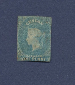CEYLON - Scott 3 - gebraucht, dünn - Queen Victoria - One Penny - 1857 - Bild 1 von 1