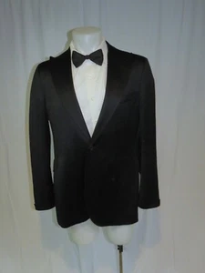 Kenzo Homme Recent Solid Black Peak Lapel One Button Tuxedo Jacket 44 - Picture 1 of 11