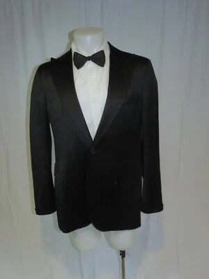 Kenzo Homme Recent Solid Black Peak Lapel One Button Tuxedo Jacket 44 - Image 1 of 4