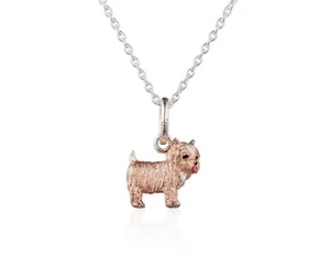 ANHÄNGER YORKSHIRE TERRIER IN ROSEGOLD AUF STERLINGSILBER CMN333 - Bild 1 von 3